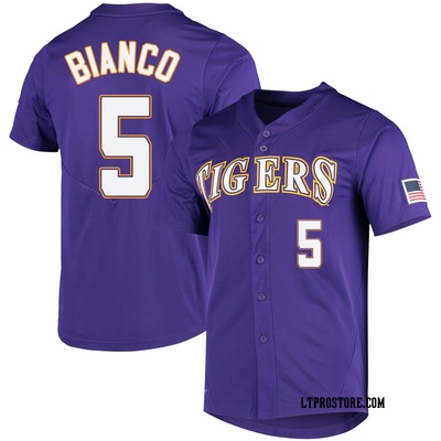 Men's Nike White/Purple LSU Tigers Pinstripe Replica Full-Button Baseball  Jersey - Yahoo Shopping