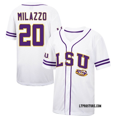 Alex Milazzo Replica Women's LSU Tigers Natural Full-Button