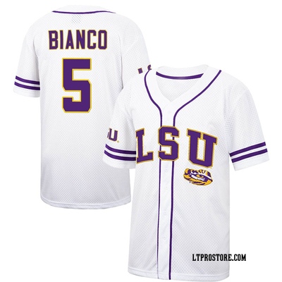 Lids LSU Tigers Nike Pinstripe Replica Full-Button Baseball Jersey -  White/Purple